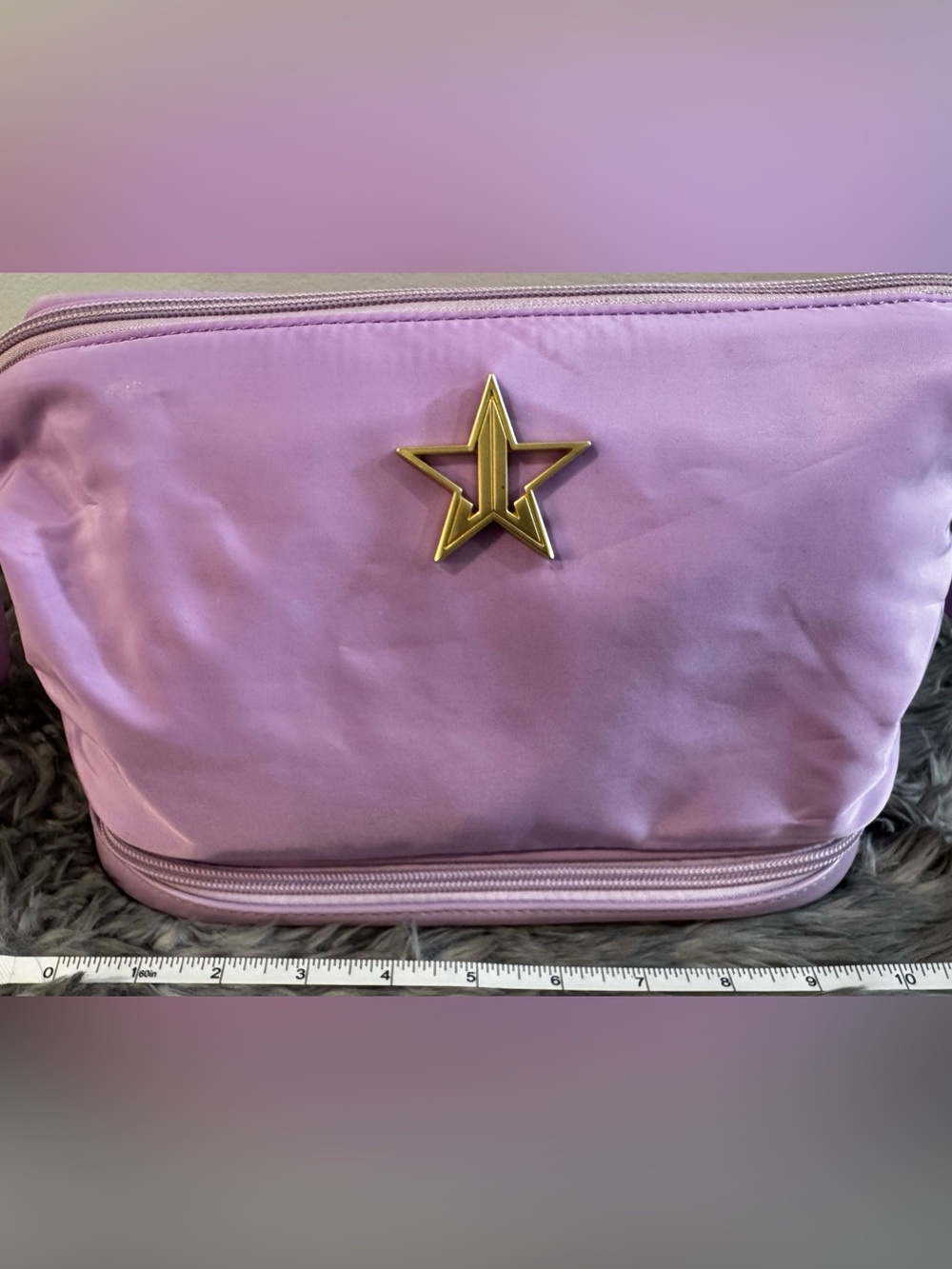 NWT - Jeffree Star Lavender Star Accent Double-Compartment Cosmetic Bag - Picture 3 of 8